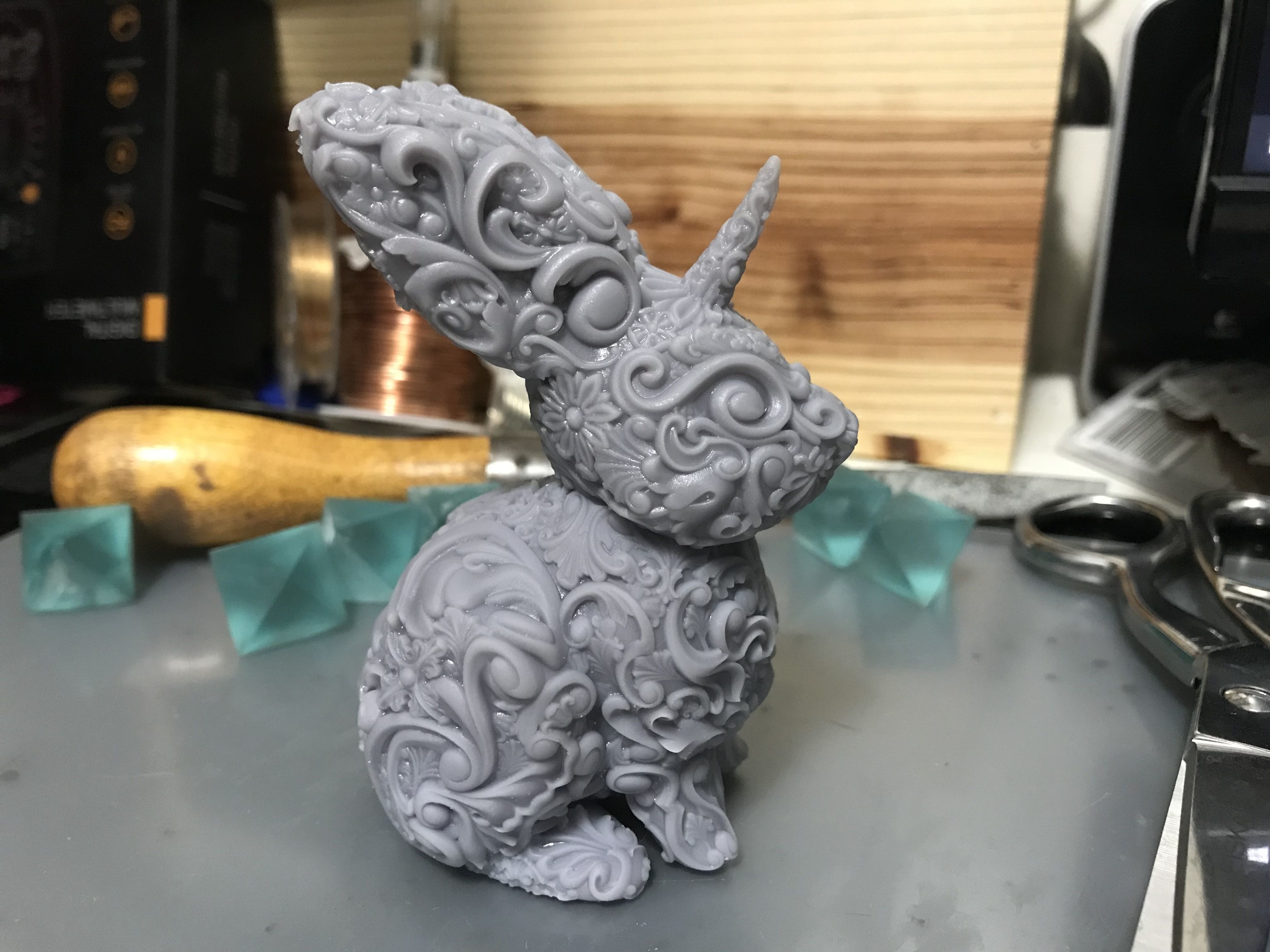 Unicorn Bunny Art Nouveau Deco Sugar Skull Style 3D print model_3