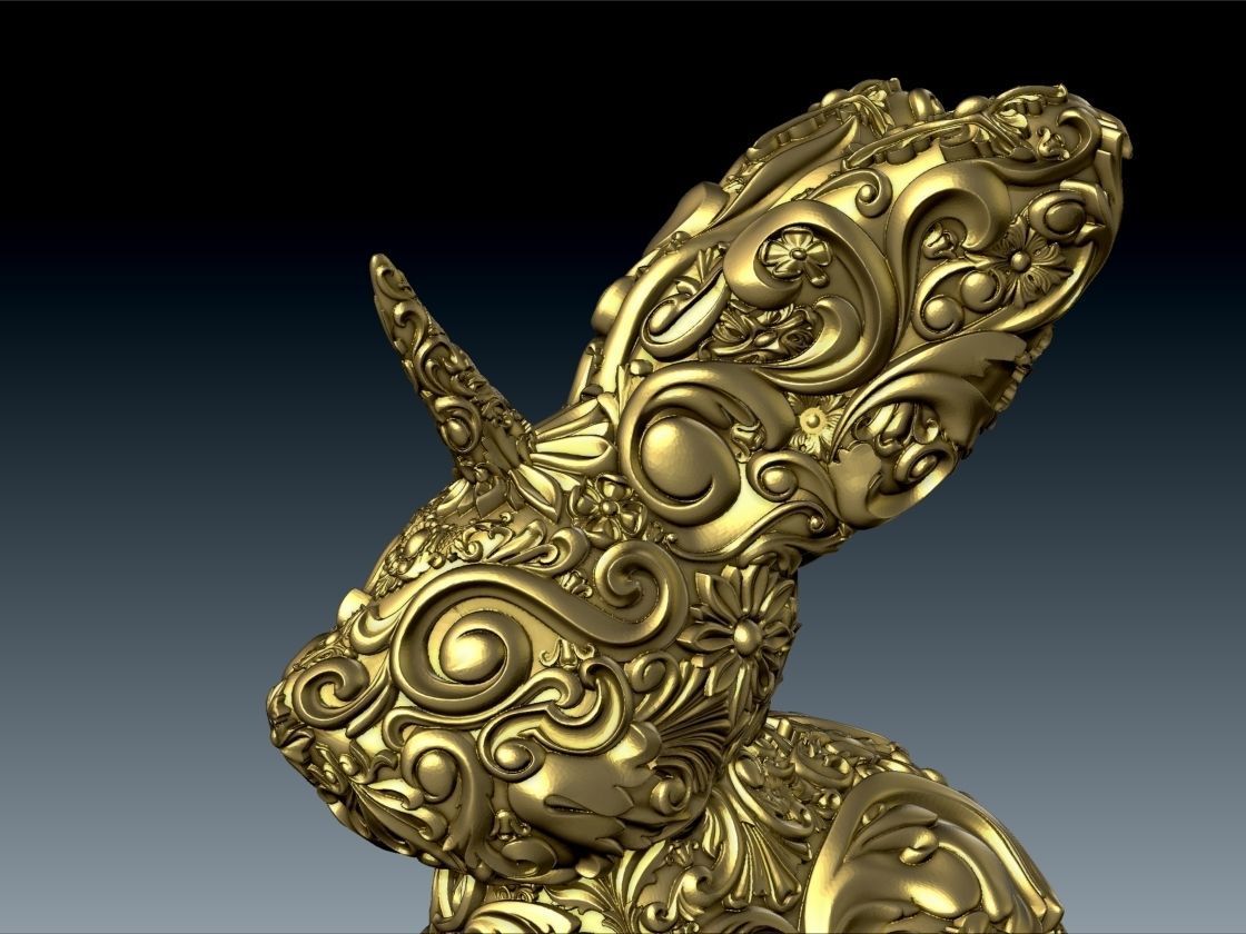 Unicorn Bunny Art Nouveau Deco Sugar Skull Style 3D print model_18