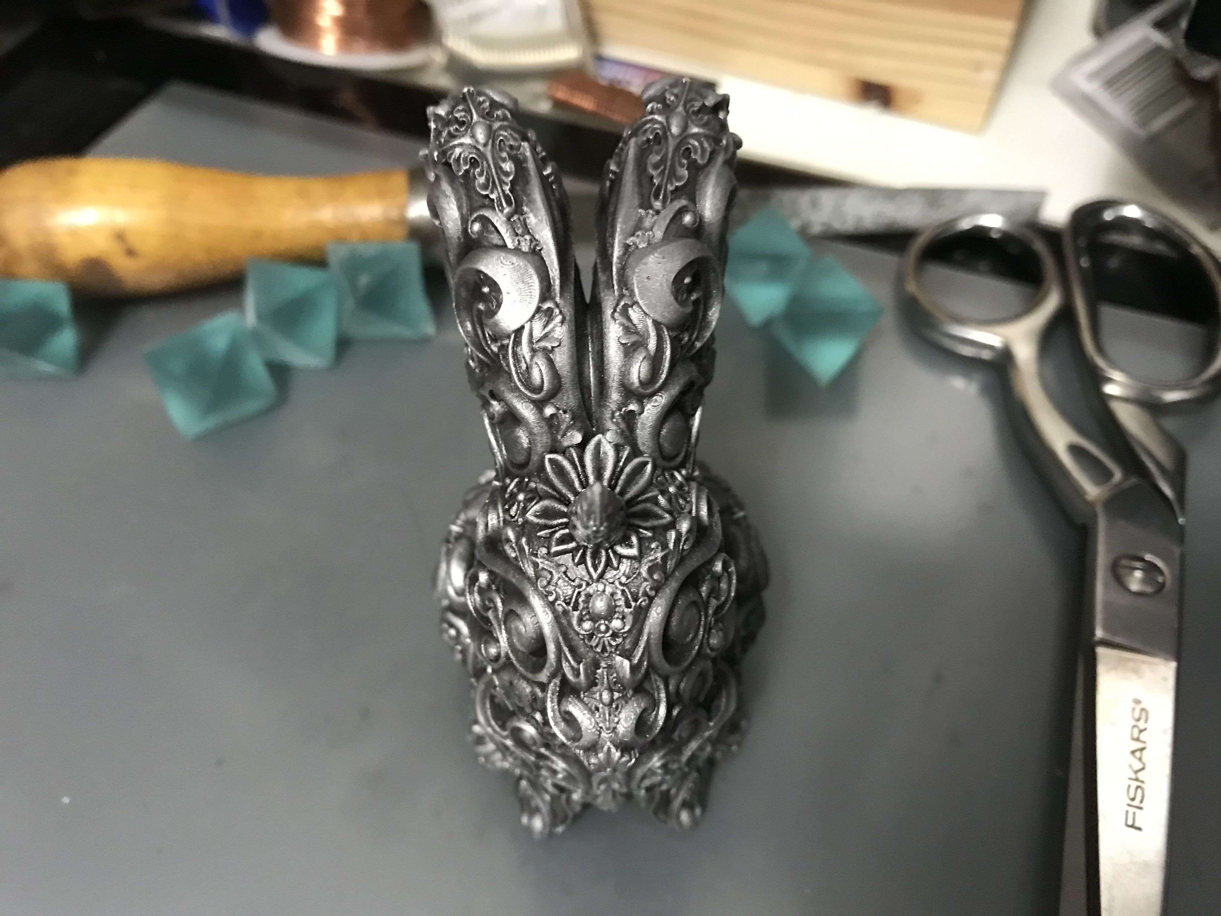 Unicorn Bunny Art Nouveau Deco Sugar Skull Style 3D print model_16
