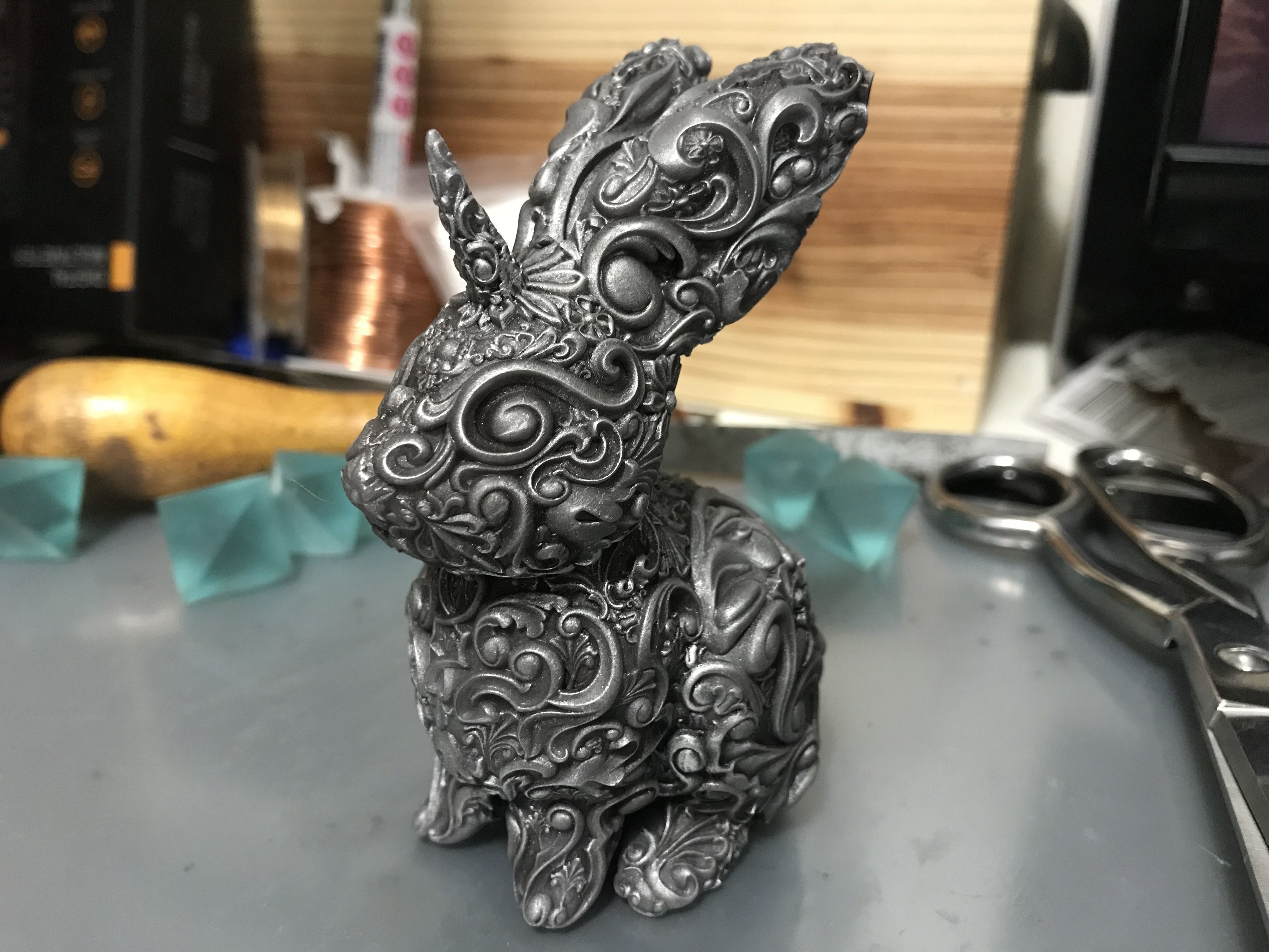 Unicorn Bunny Art Nouveau Deco Sugar Skull Style 3D print model_5