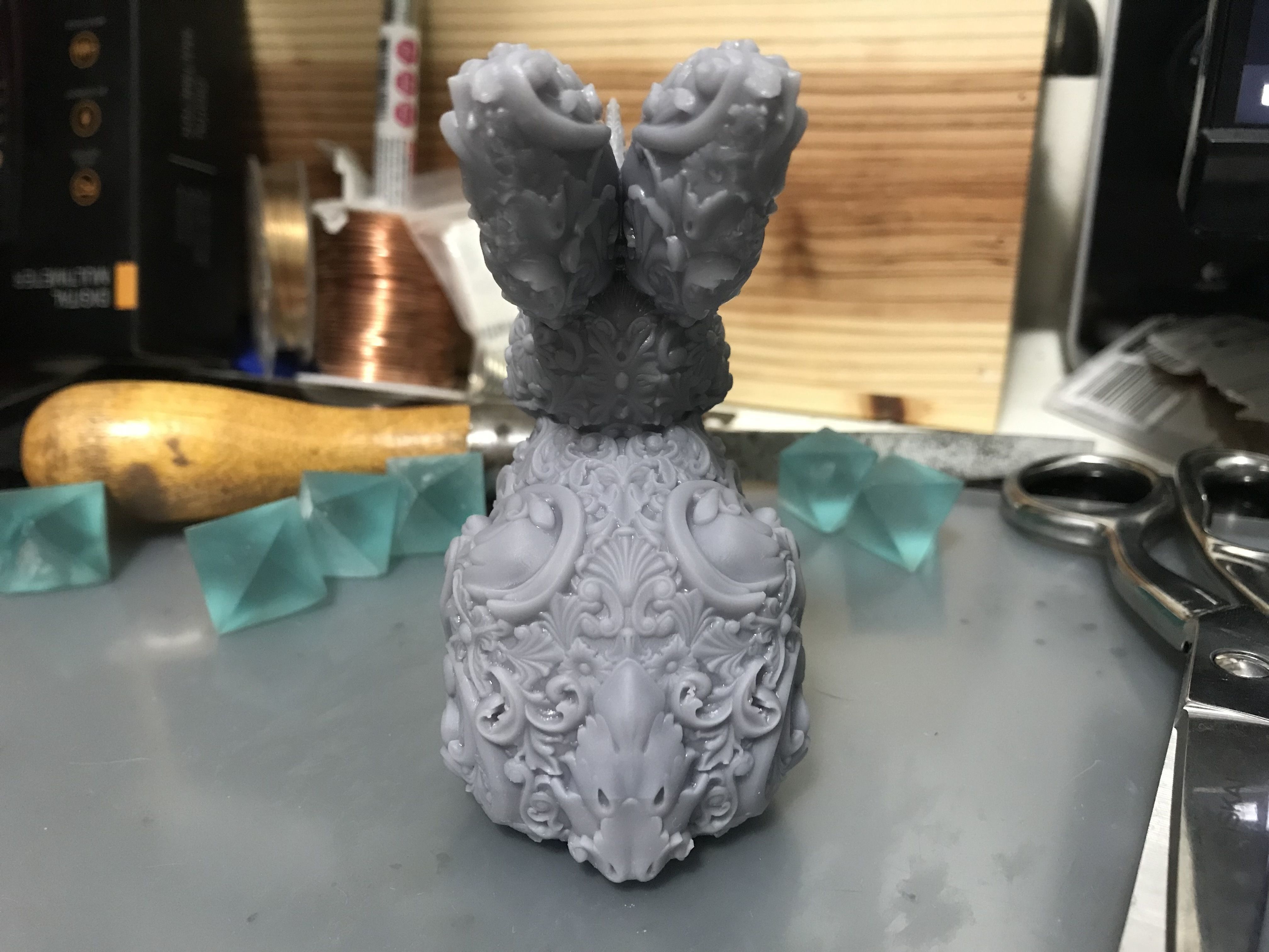Unicorn Bunny Art Nouveau Deco Sugar Skull Style 3D print model_14