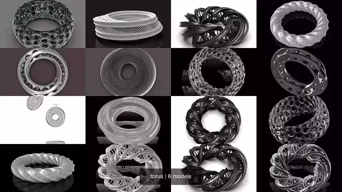 torus ring made of hexagons 3D Model Collection
