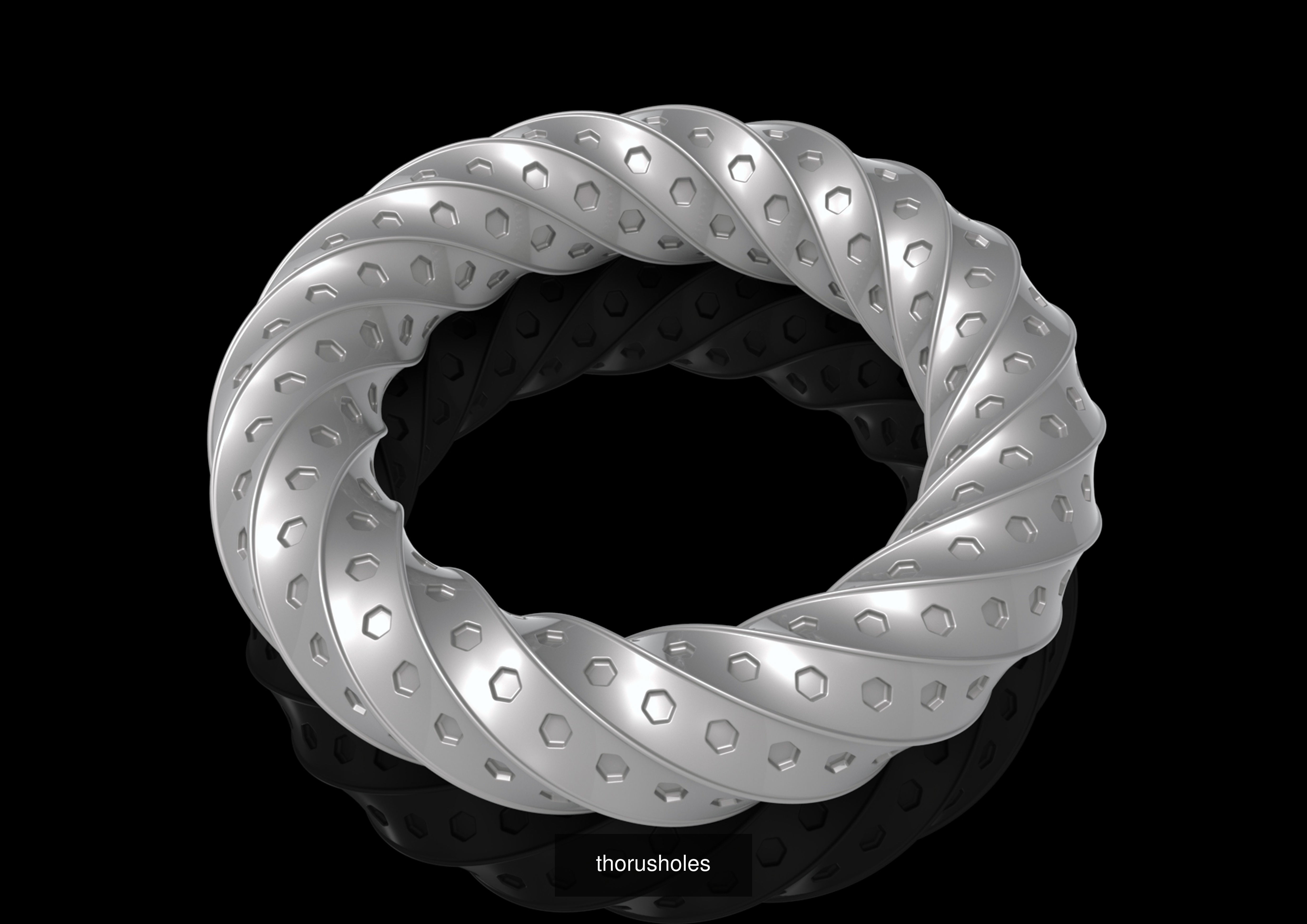 torus ring made of hexagons 3D Model Collection_4