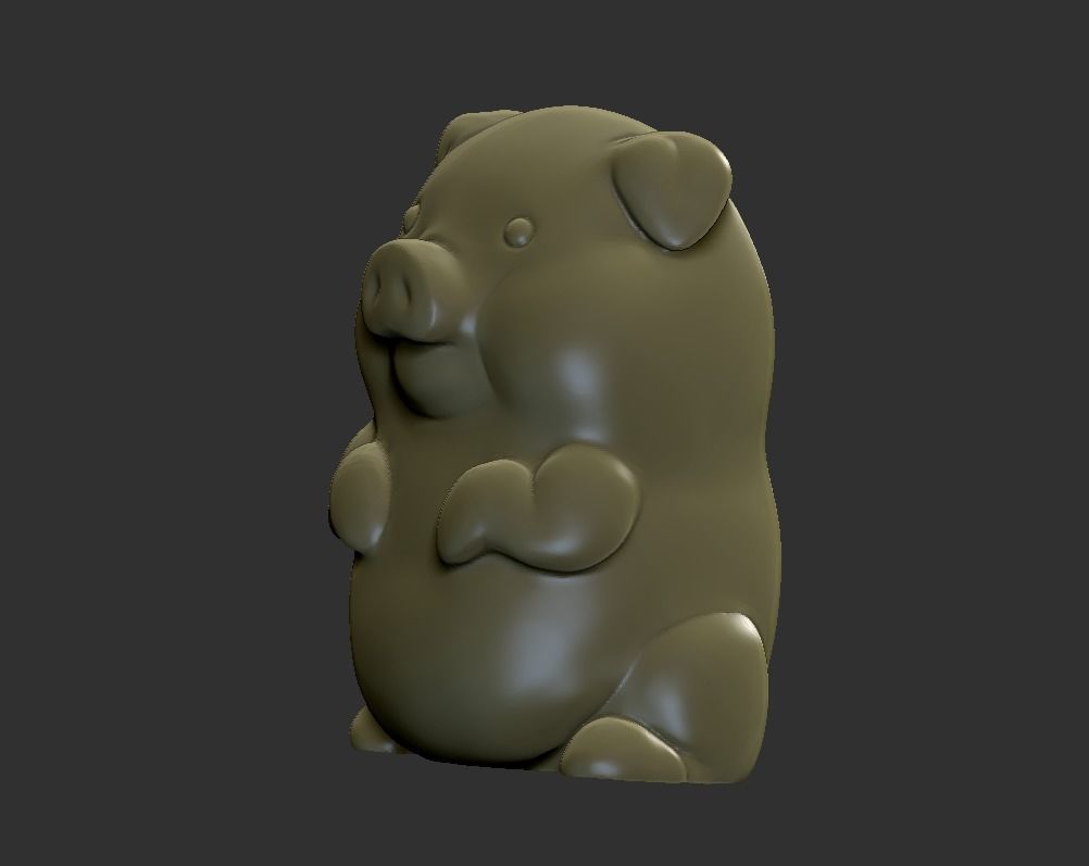 baby pig 3D print model_3
