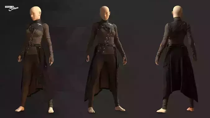 Female Assassin Costume - 64 Marvelous Designer and Clo3D