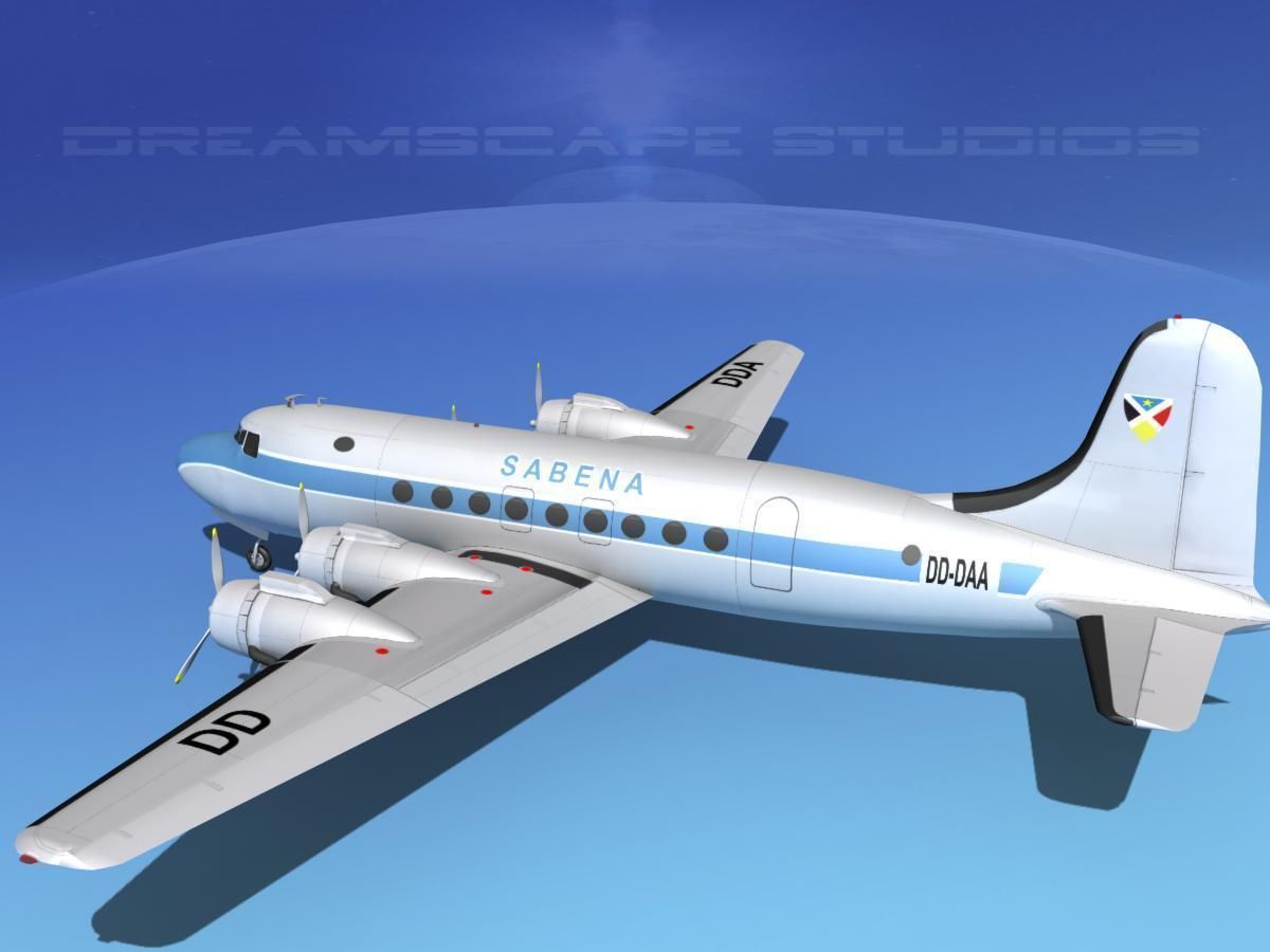 Douglas DC-4 Sabena Airlines 1 3D model_8