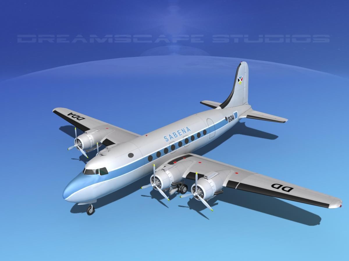 Douglas DC-4 Sabena Airlines 1 3D model_10