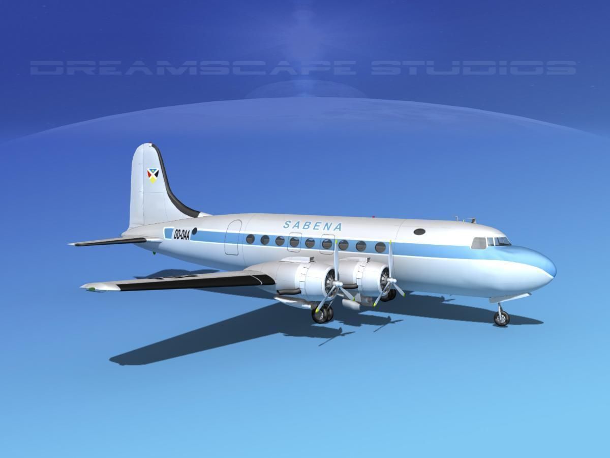 Douglas DC-4 Sabena Airlines 1 3D model_3