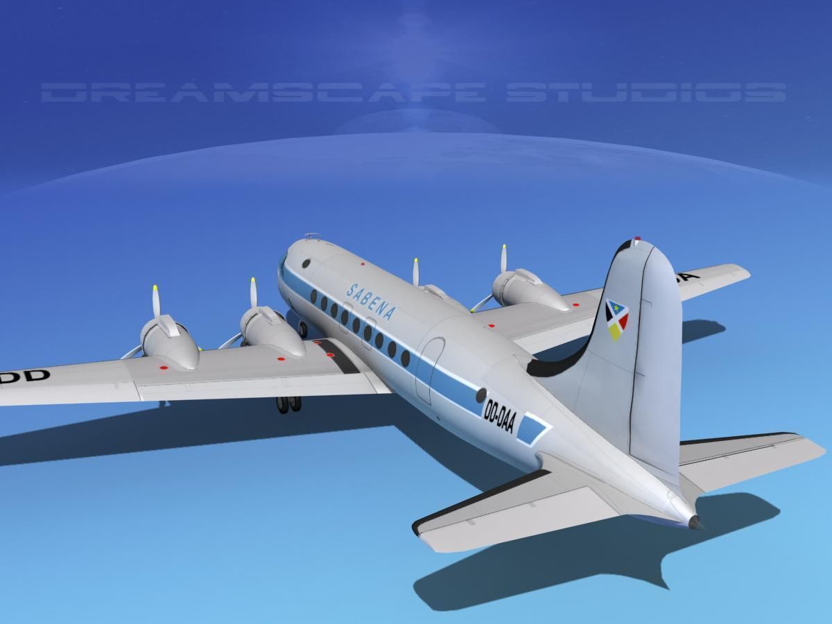 Douglas DC-4 Sabena Airlines 1 3D model_7