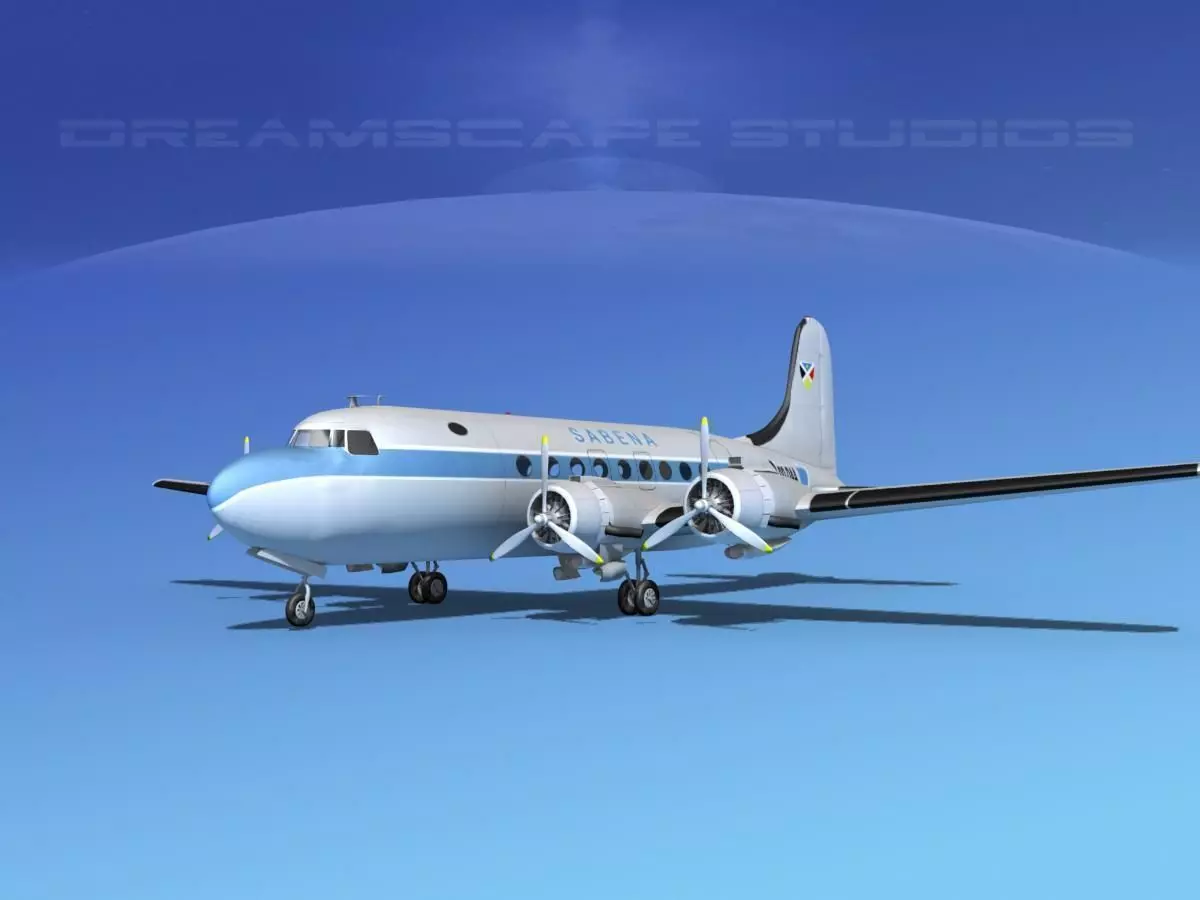 Douglas DC-4 Sabena Airlines 1 3D model_0