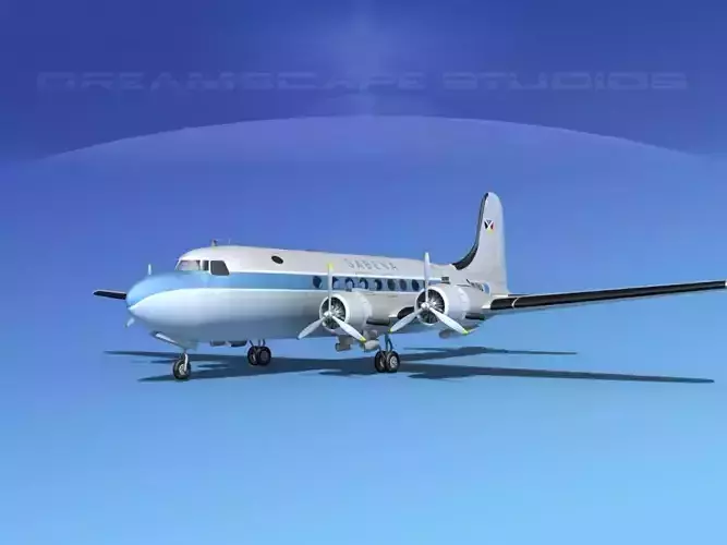 Douglas DC-4 Sabena Airlines 1 3D model