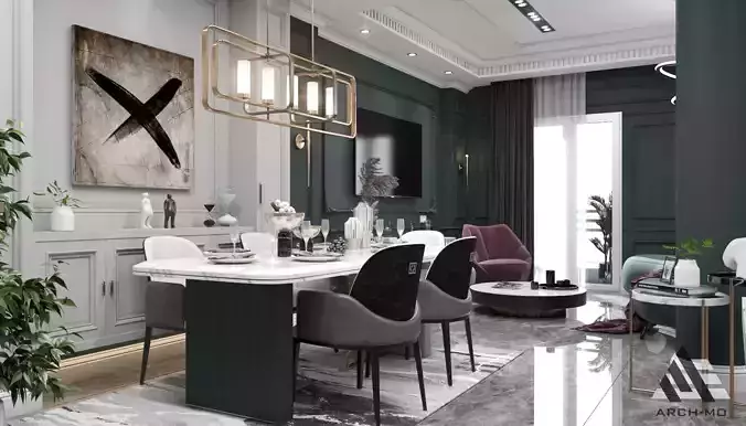 Reception - Living Room 3D model  Free 3D model