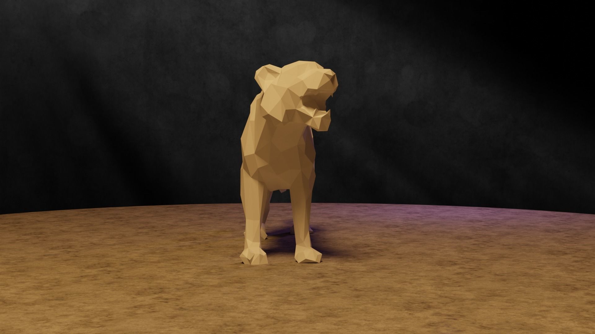 Polygonal Tiger 3D print model_6