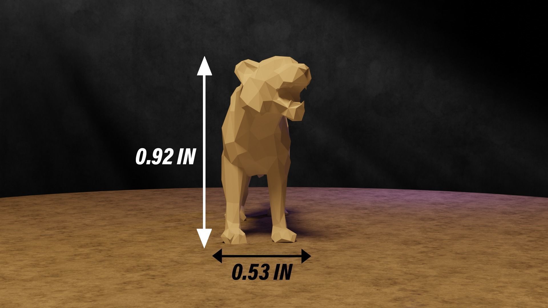 Polygonal Tiger 3D print model_3