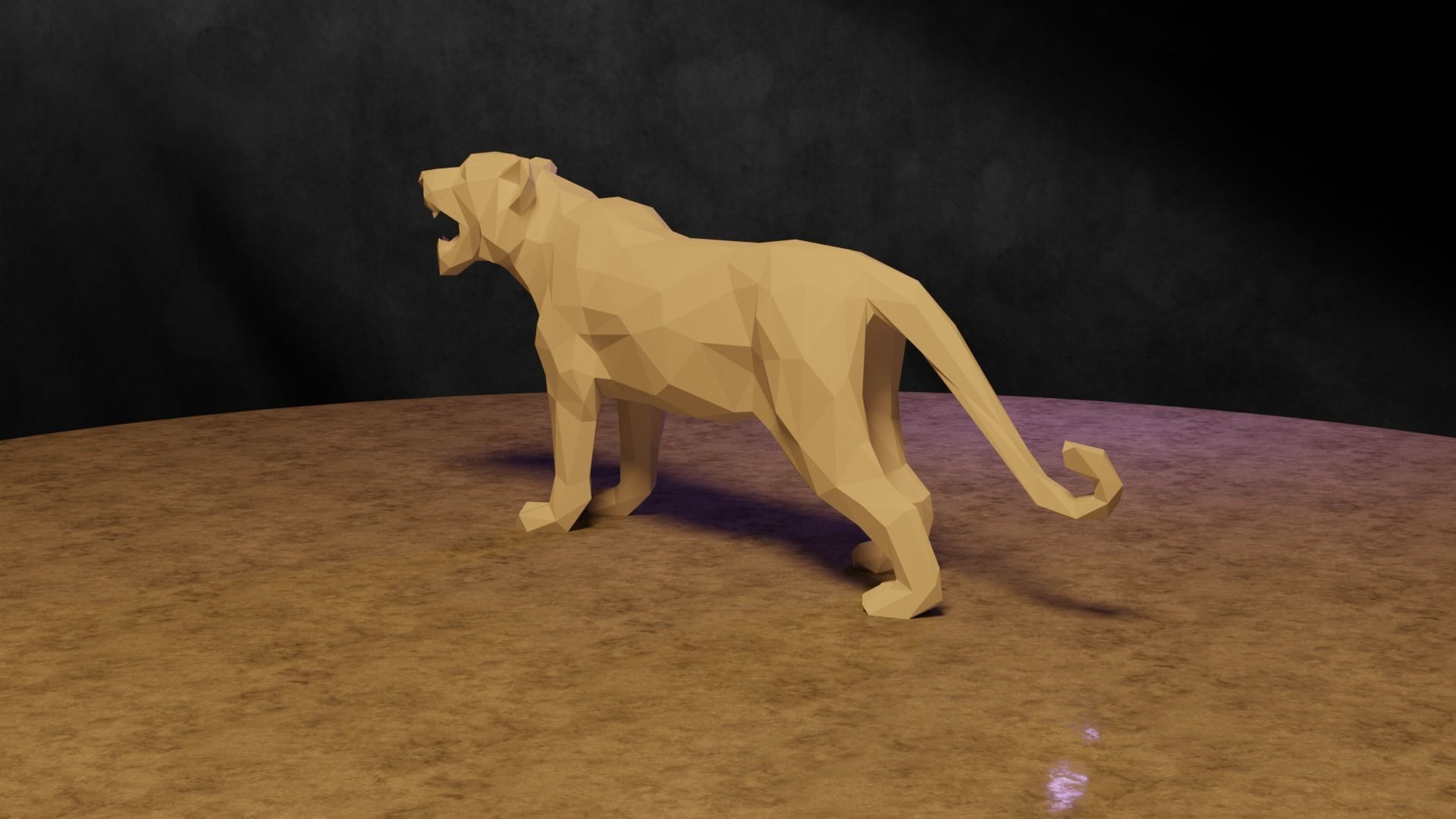Polygonal Tiger 3D print model_8