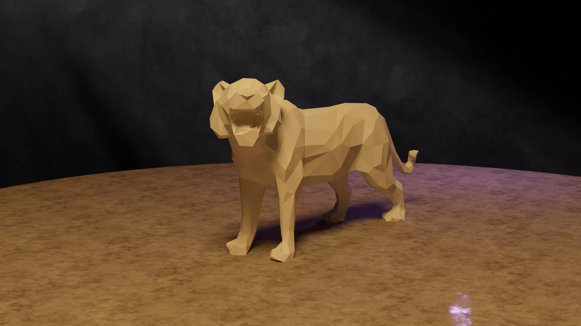 Polygonal Tiger 3D print model_0
