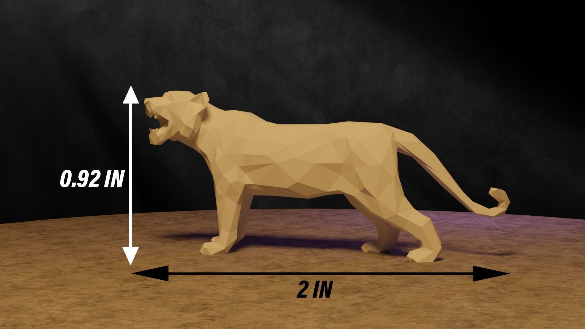 Polygonal Tiger 3D print model_2