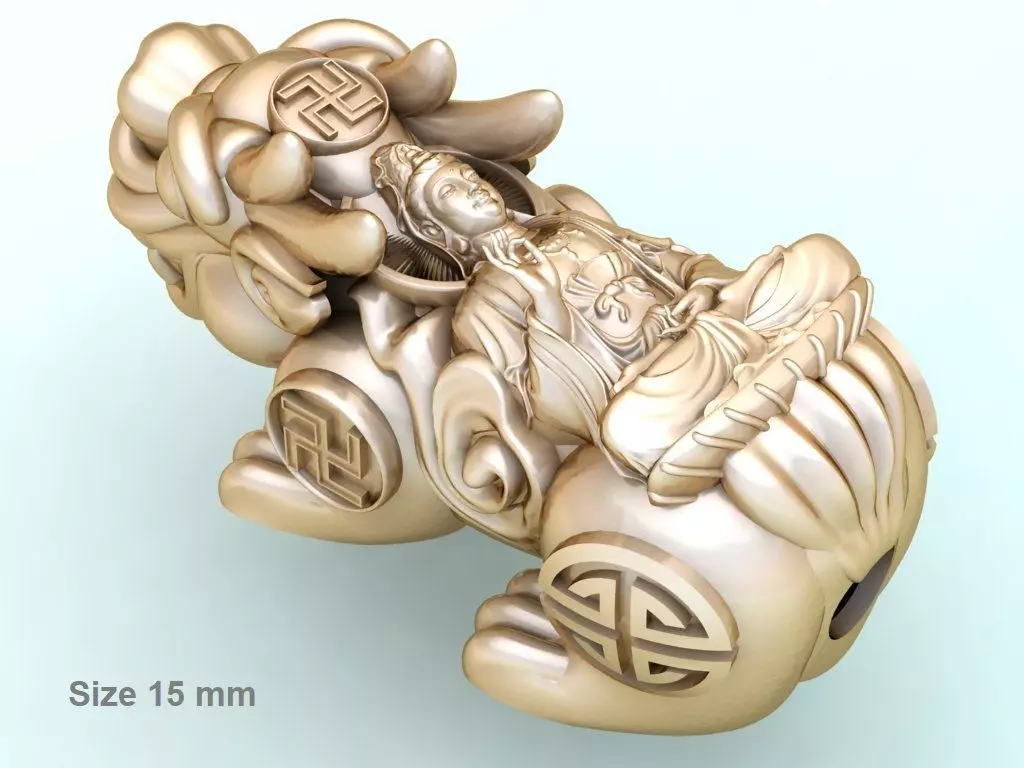 Pixiu guanyin buddha Bracelet - Unicorn bracelet - Size 15 mm 3D print model