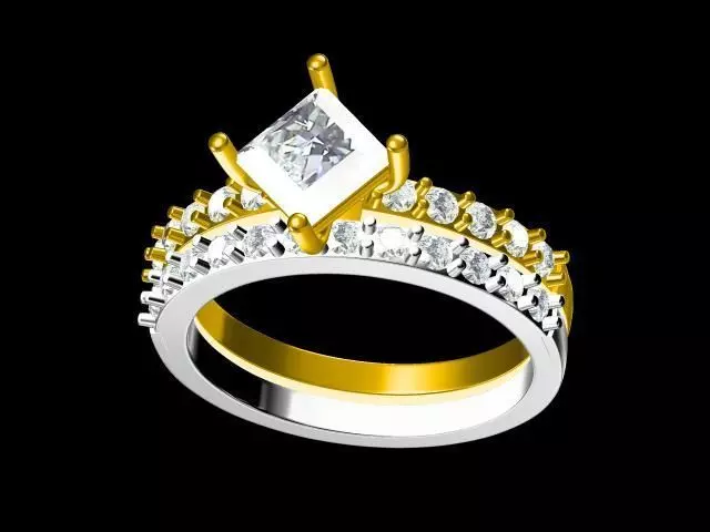 diamond ring 3D print model_0