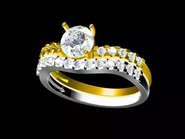 Diamond ring 3D print model_0