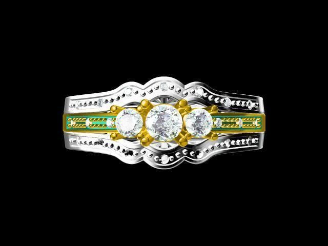 diamond ring 3D print model_32