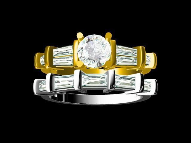 diamond ring 3D print model_4