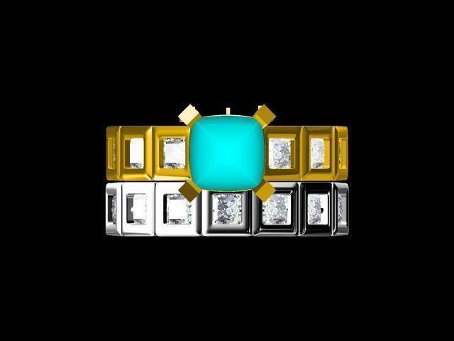 diamond ring 3D print model_2