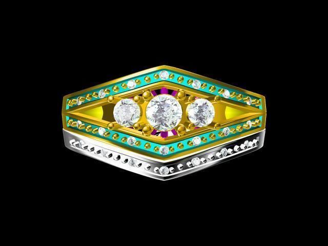 diamond ring 3D print model_31