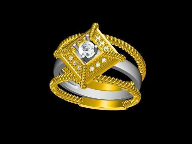 diamond ring 3D print model_8