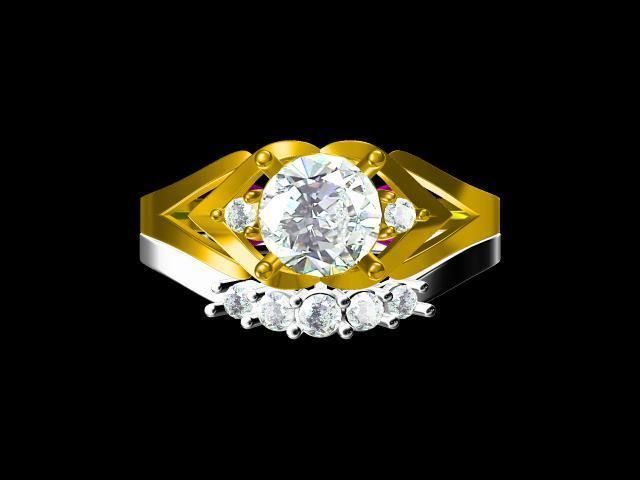 diamond ring 3D print model_26