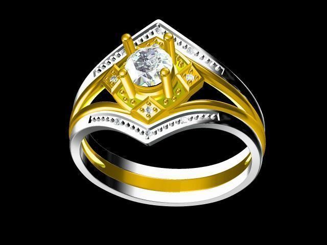 diamond ring 3D print model_36