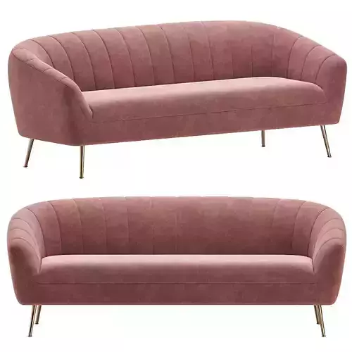 Audrey Pink Velvet Sofa