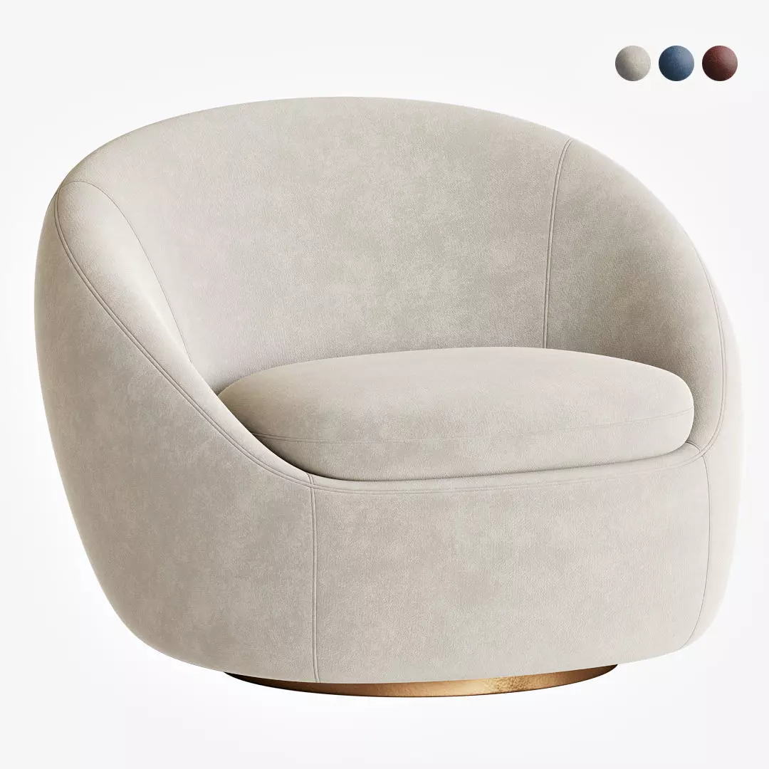 Cozy Swivel Chair Westelm 3D model_0