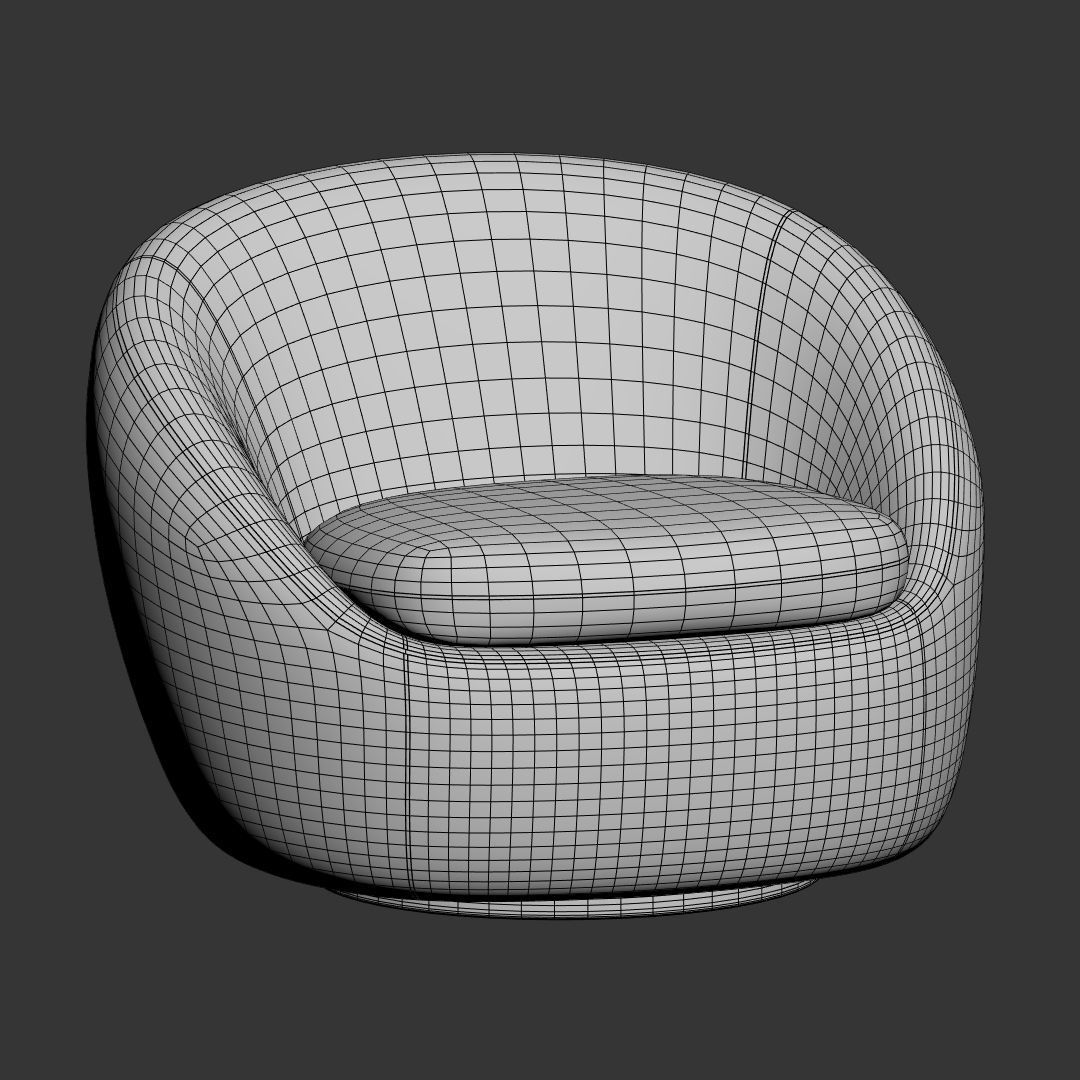 Cozy Swivel Chair Westelm 3D model_4