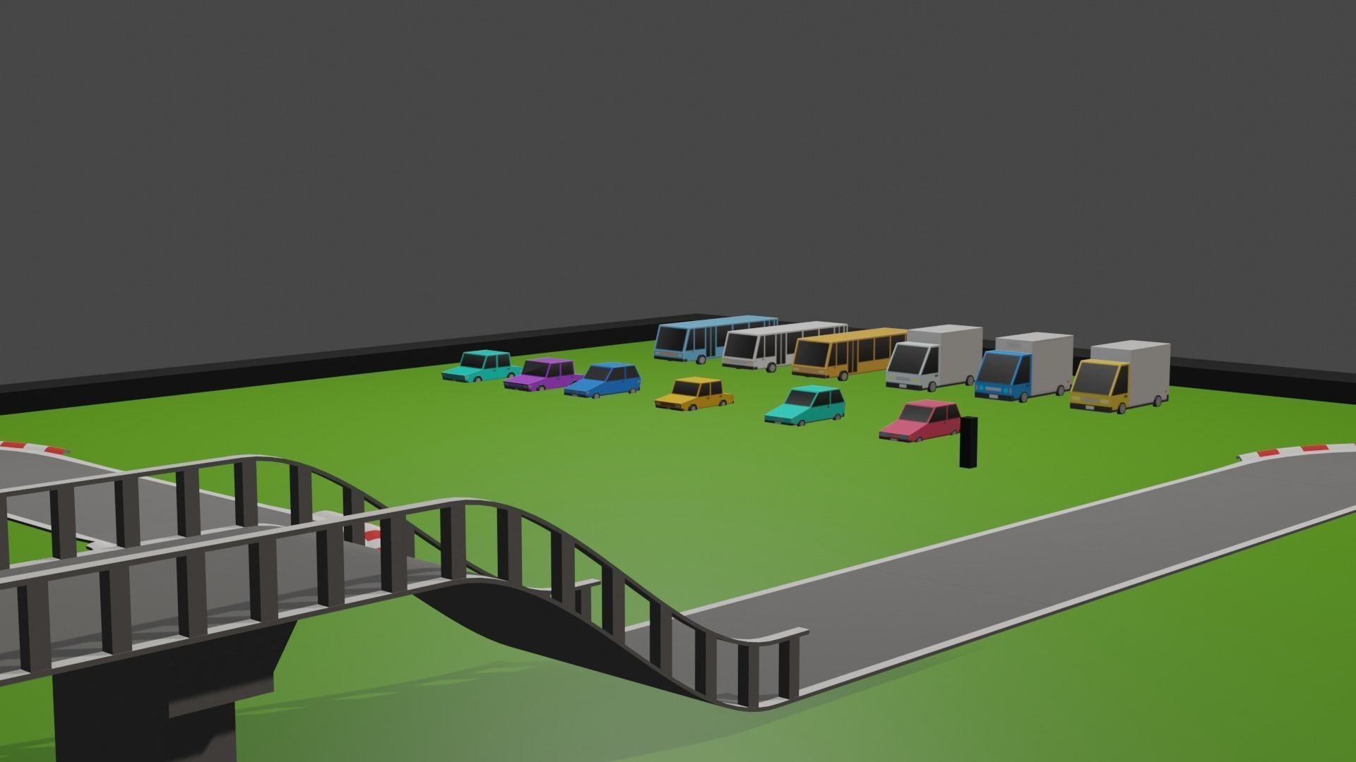 racing model with police low poly game ready  Low-poly 3D model_4