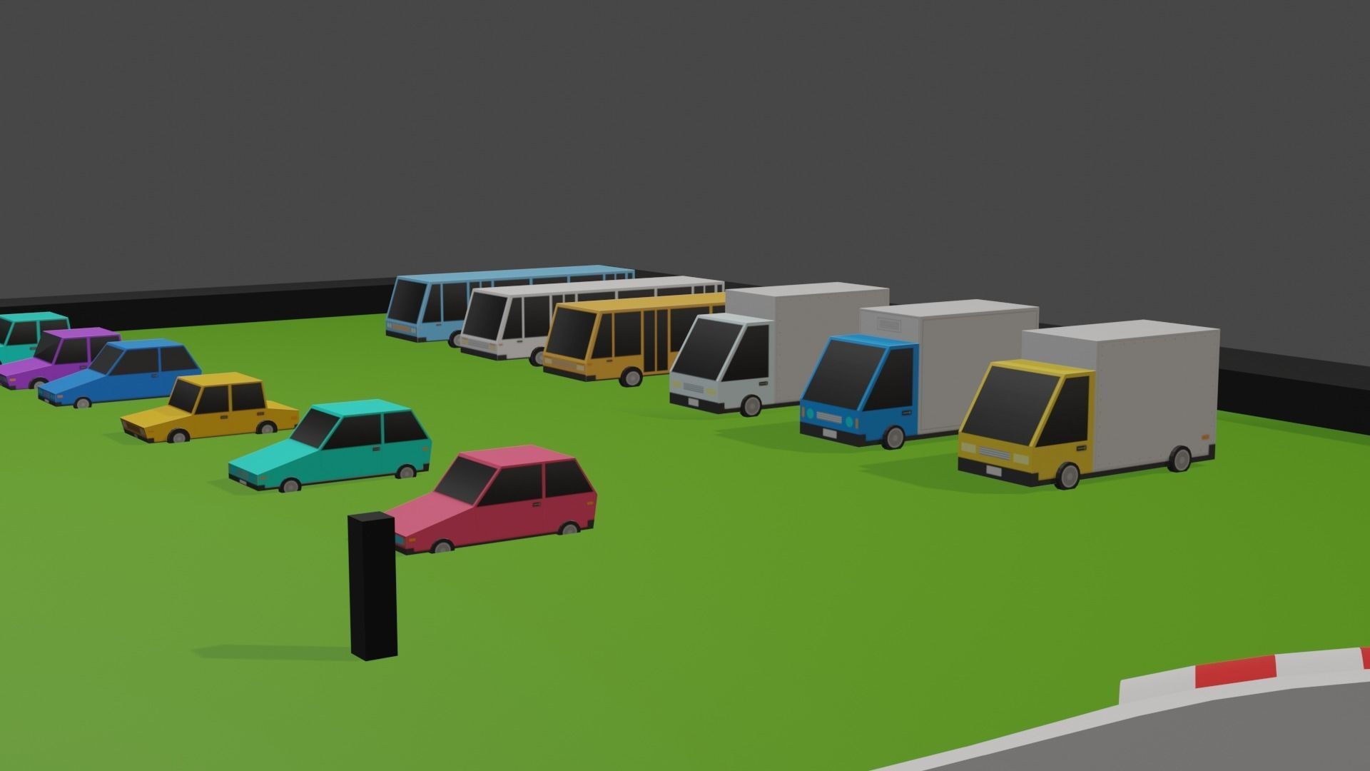 racing model with police low poly game ready  Low-poly 3D model_5