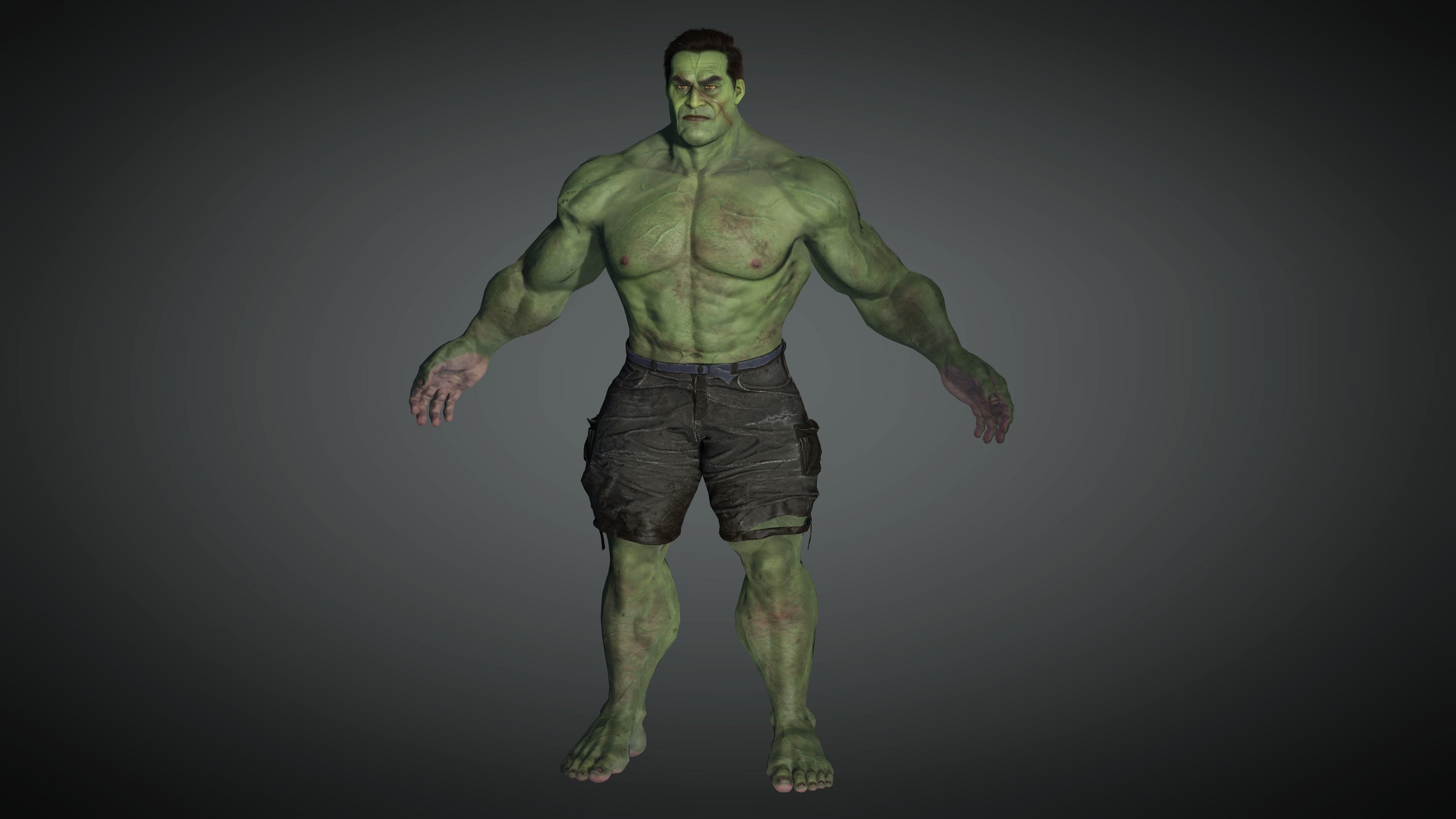 AAA Comics Character 06 The Hulk  Low-poly 3D model_3