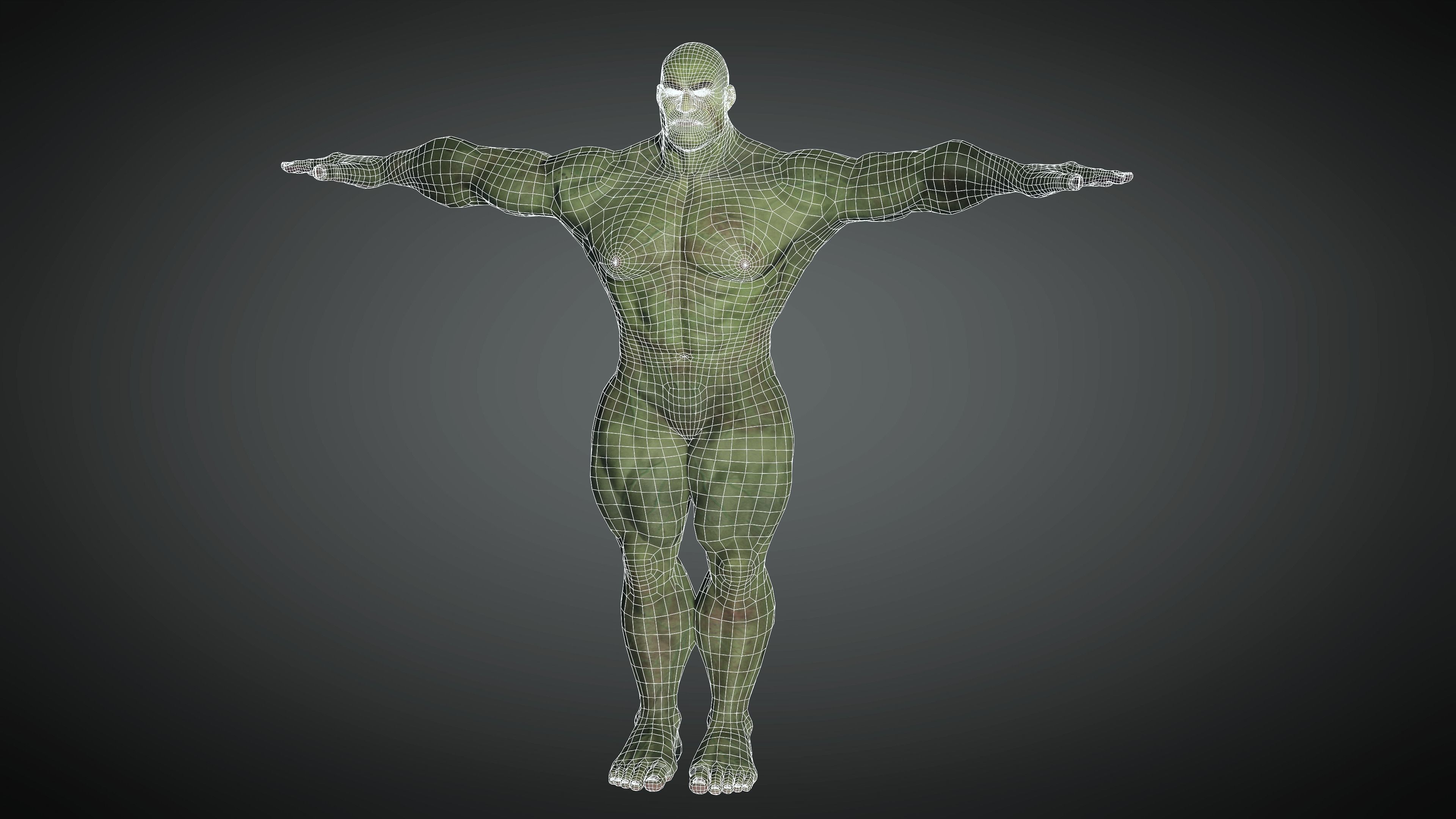 AAA Comics Character 06 The Hulk  Low-poly 3D model_16