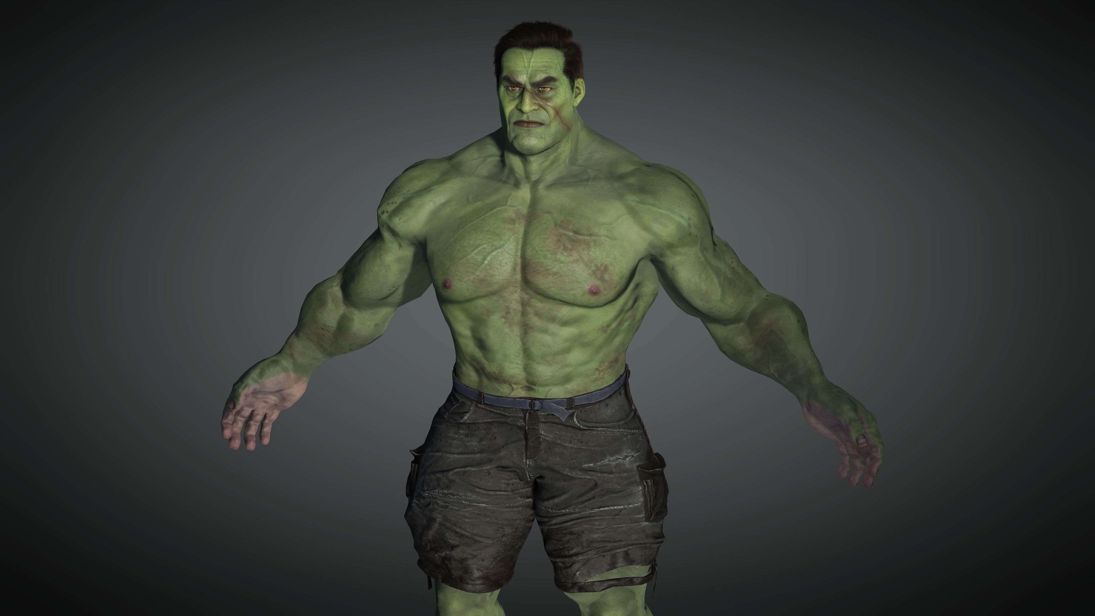 AAA Comics Character 06 The Hulk  Low-poly 3D model_1