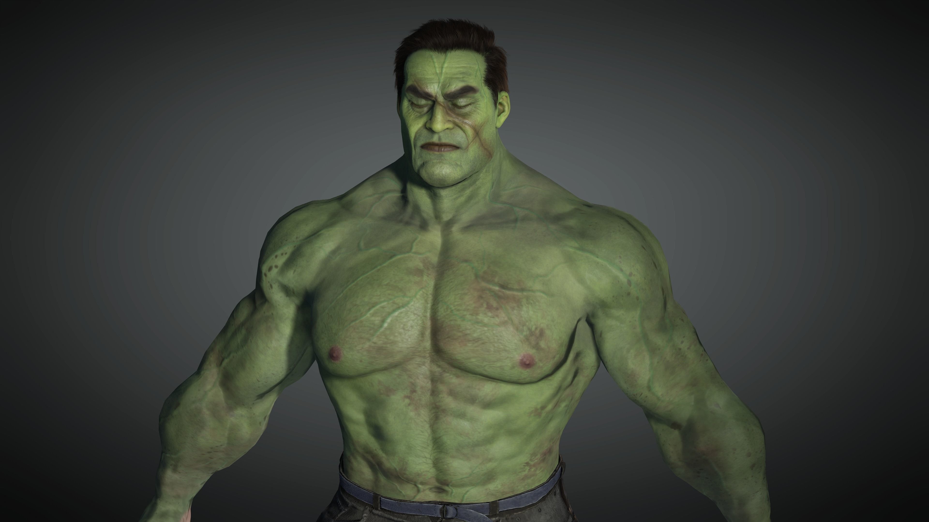AAA Comics Character 06 The Hulk  Low-poly 3D model_11