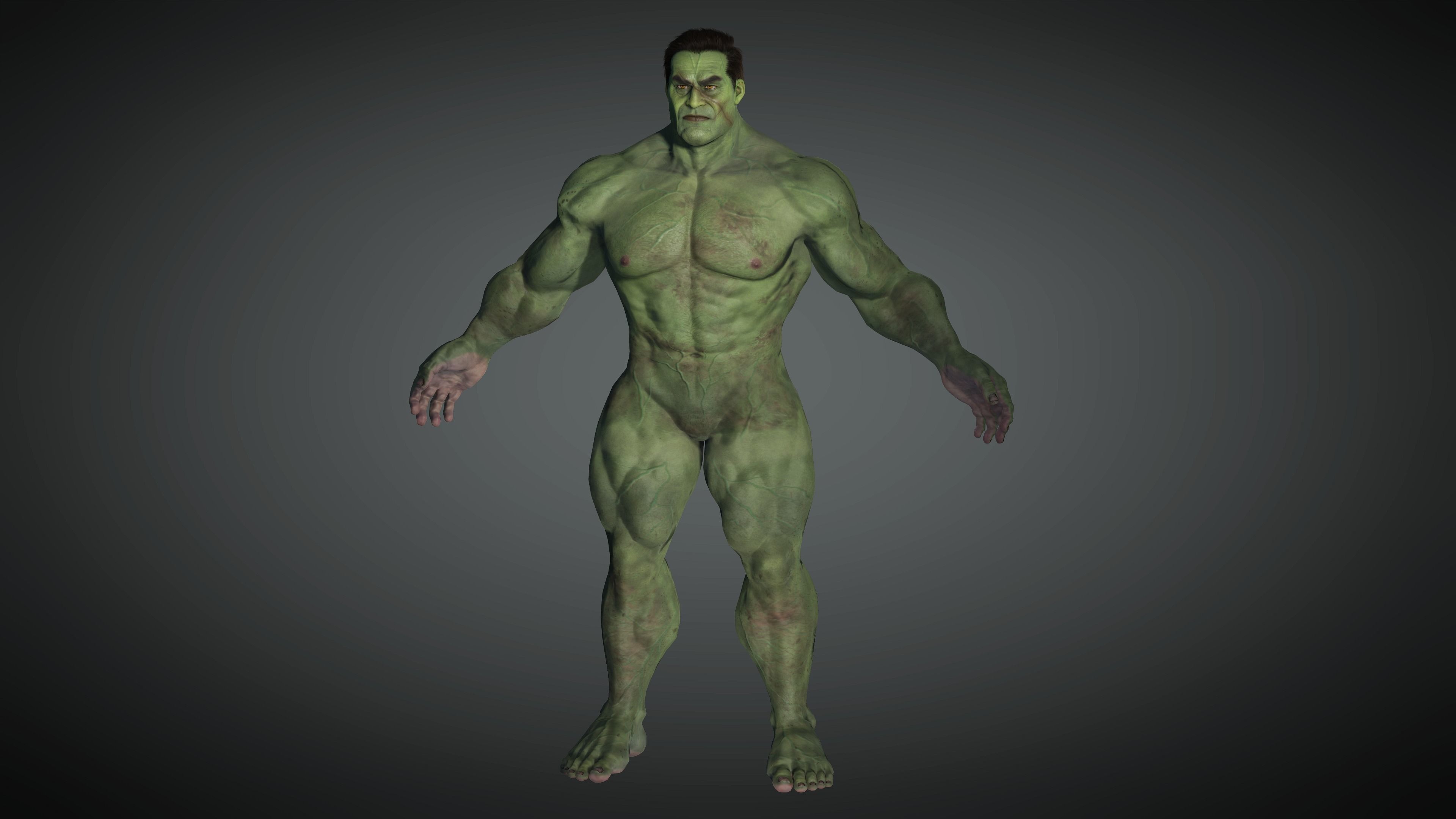AAA Comics Character 06 The Hulk  Low-poly 3D model_4