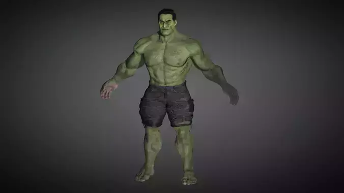 AAA Comics Character 06 The Hulk  Low-poly 3D model