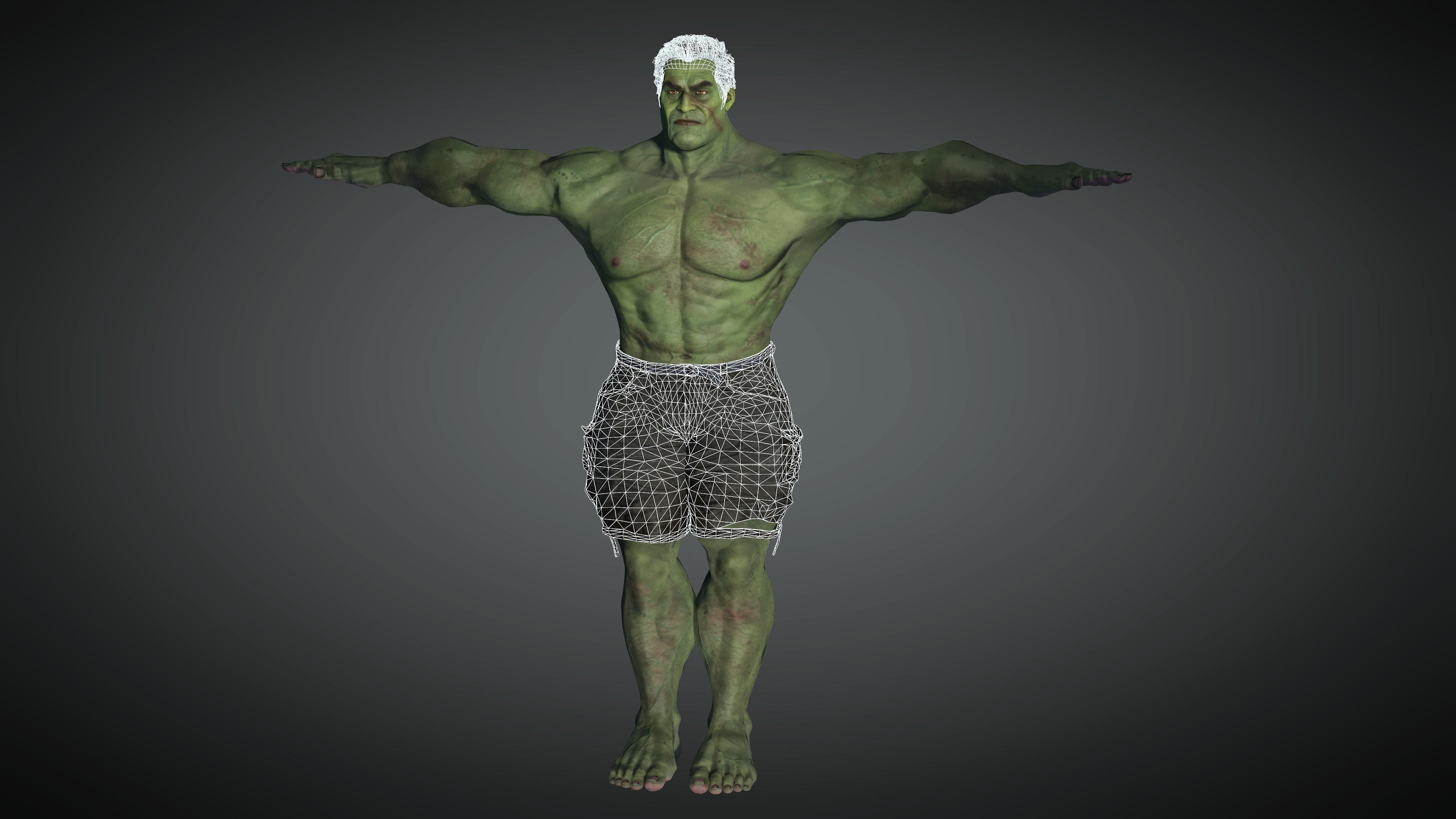 AAA Comics Character 06 The Hulk  Low-poly 3D model_15