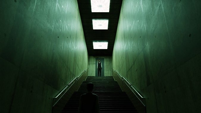 matrix like scene made in blender 3D model
