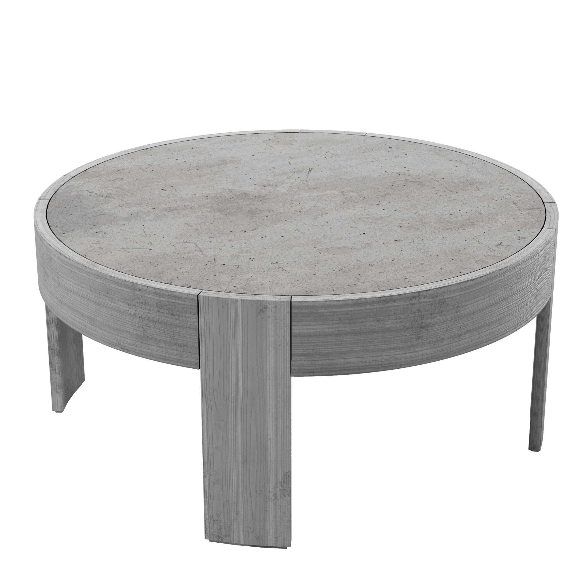 Portside Outdoor Concrete Round Coffee Table - West Elm 3D model_2