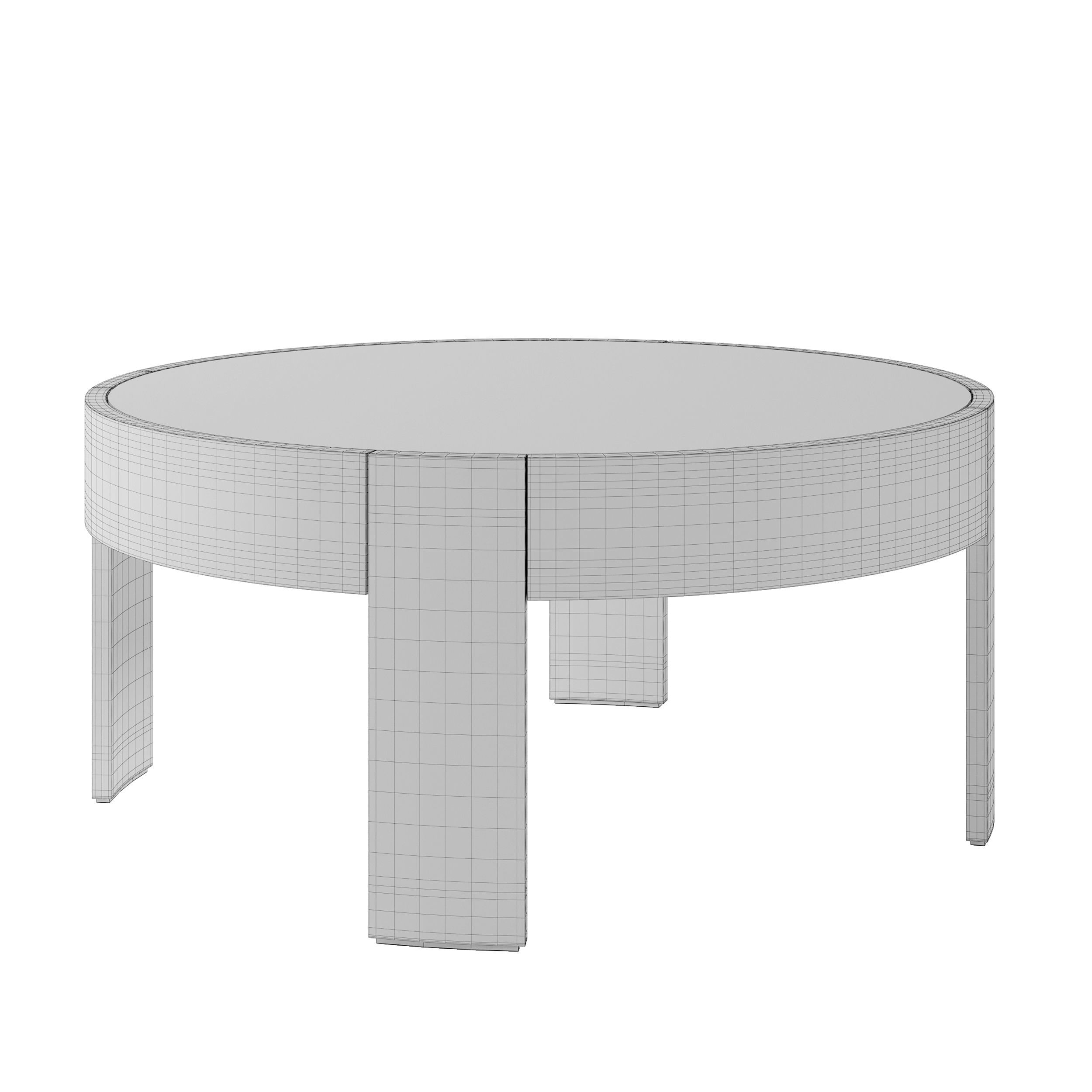 Portside Outdoor Concrete Round Coffee Table - West Elm 3D model_4