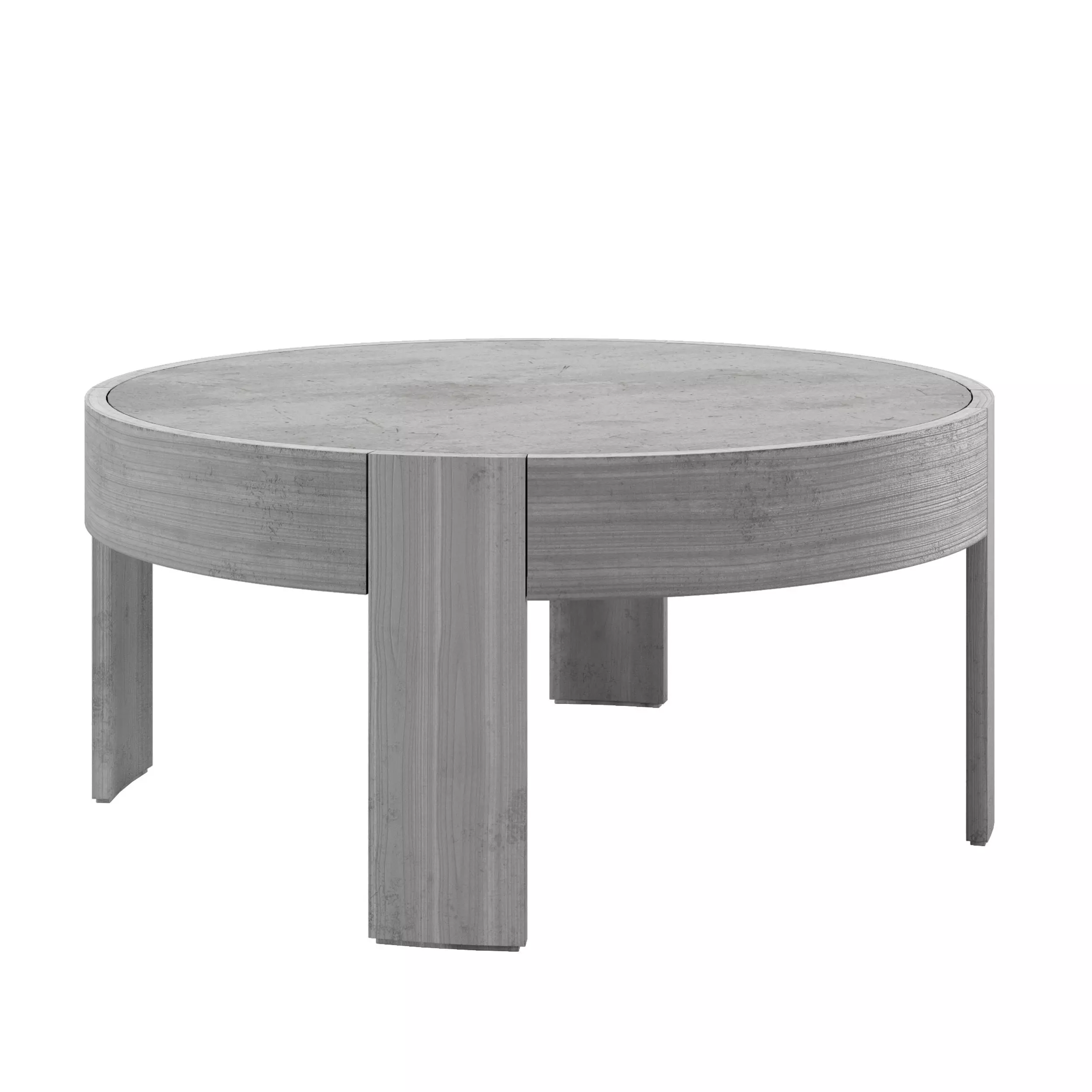 Portside Outdoor Concrete Round Coffee Table - West Elm 3D model_0