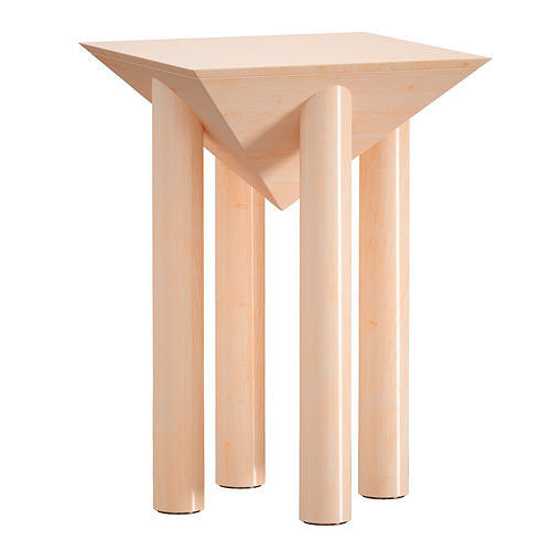 Flora Wood Square End Table Crate and Barrel 3D model