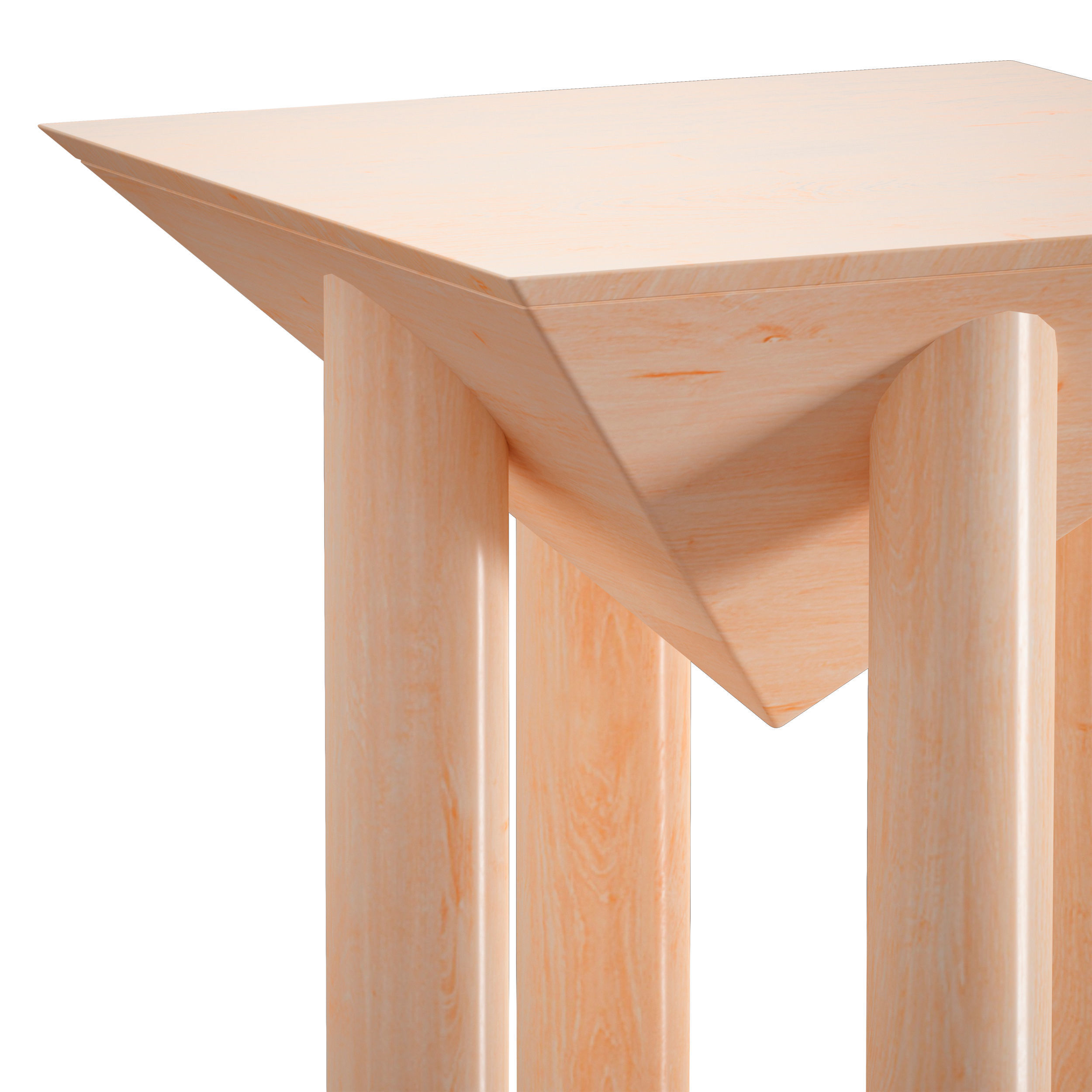 Flora Wood Square End Table Crate and Barrel 3D model_8