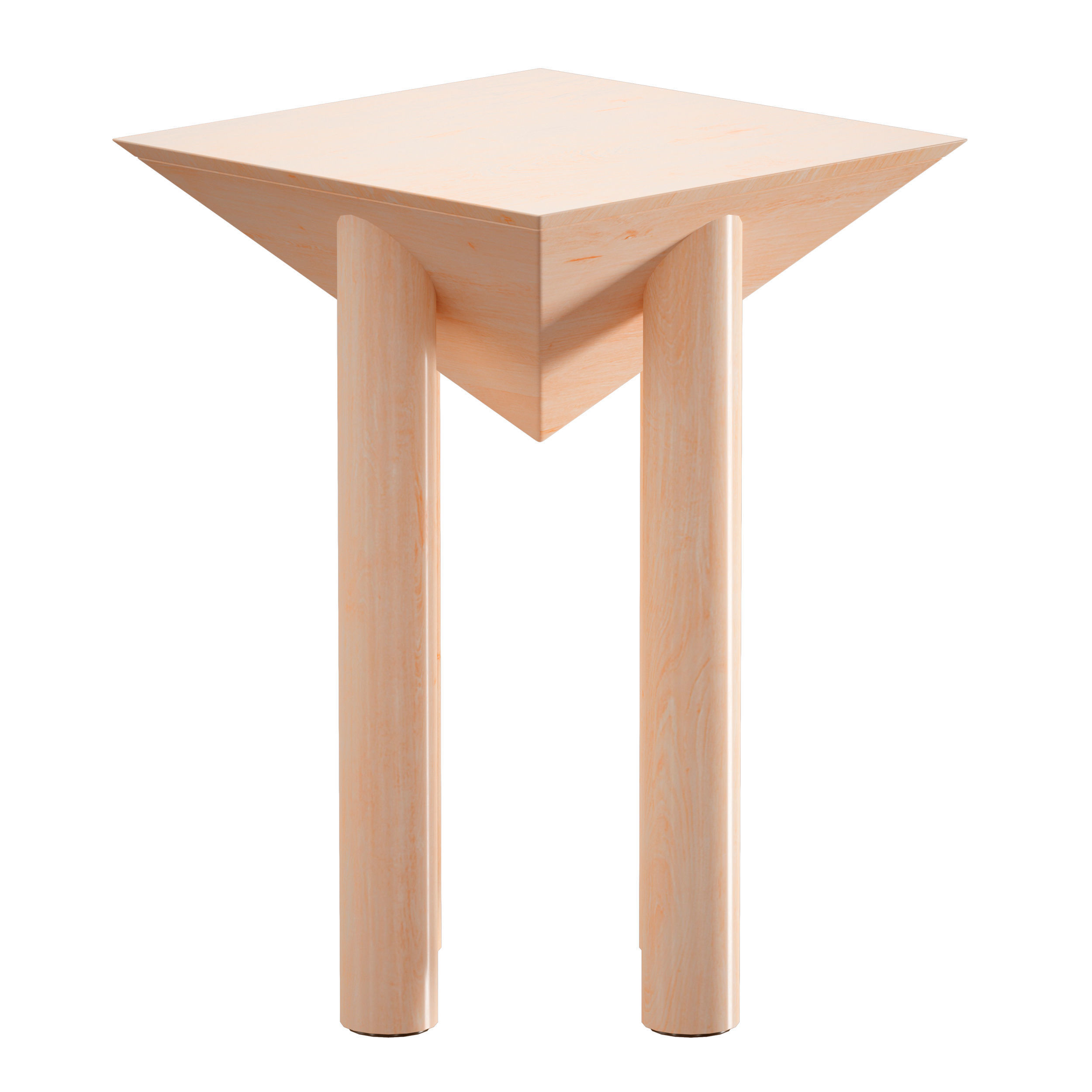Flora Wood Square End Table Crate and Barrel 3D model_4
